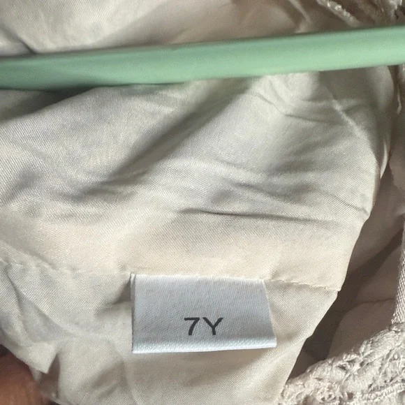 Charming Cream Ruffle Kids Dress - Picture 8 of 8